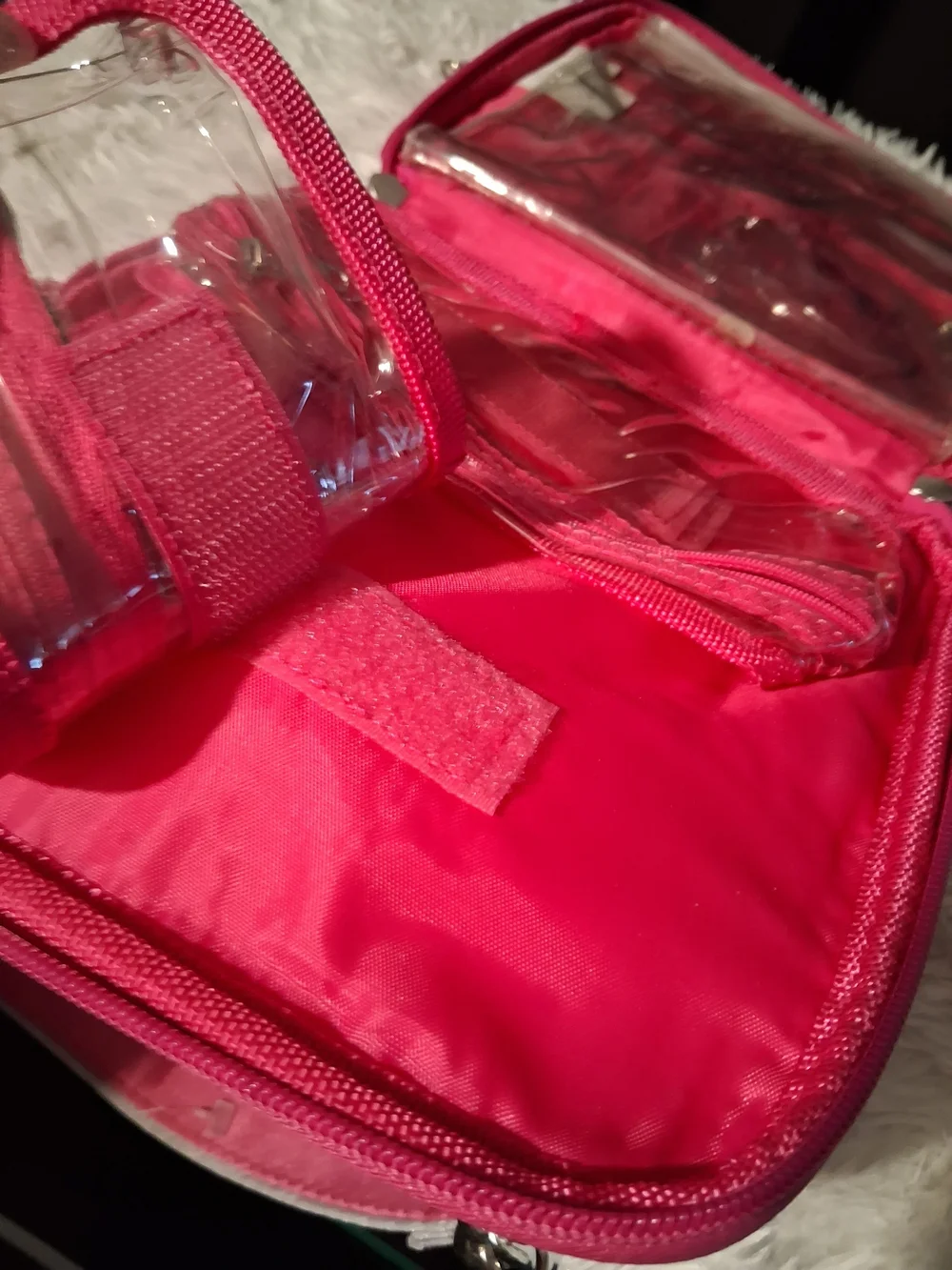 Quilted Pink Jewelry  Bag with Chain Detail